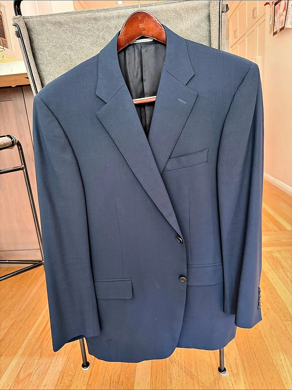 Canali Travel Water Resistant Wool Sport Coat Men's Blue